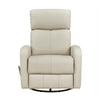 Sery Swivel Glider Manual Reclining Chair w Pull Handle | Beige Leather