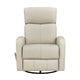 Sery Swivel Glider Manual Reclining Chair w Pull Handle | Beige Leather
