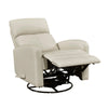 Sery Swivel Glider Manual Reclining Chair w Pull Handle | Beige Leather