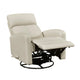 Sery Swivel Glider Manual Reclining Chair w Pull Handle | Beige Leather