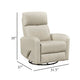 Sery Swivel Glider Manual Reclining Chair w Pull Handle | Beige Leather