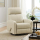 Sery Swivel Glider Manual Reclining Chair w Pull Handle | Beige Leather
