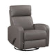 Sery Swivel Glider Manual Reclining Chair | Pull Handle | Brown Leather