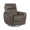 Cax Swivel Glider Manual Reclining Chair | Tab Pull | Dark Brown Leather