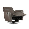 Cax Swivel Glider Manual Reclining Chair | Tab Pull | Dark Brown Leather