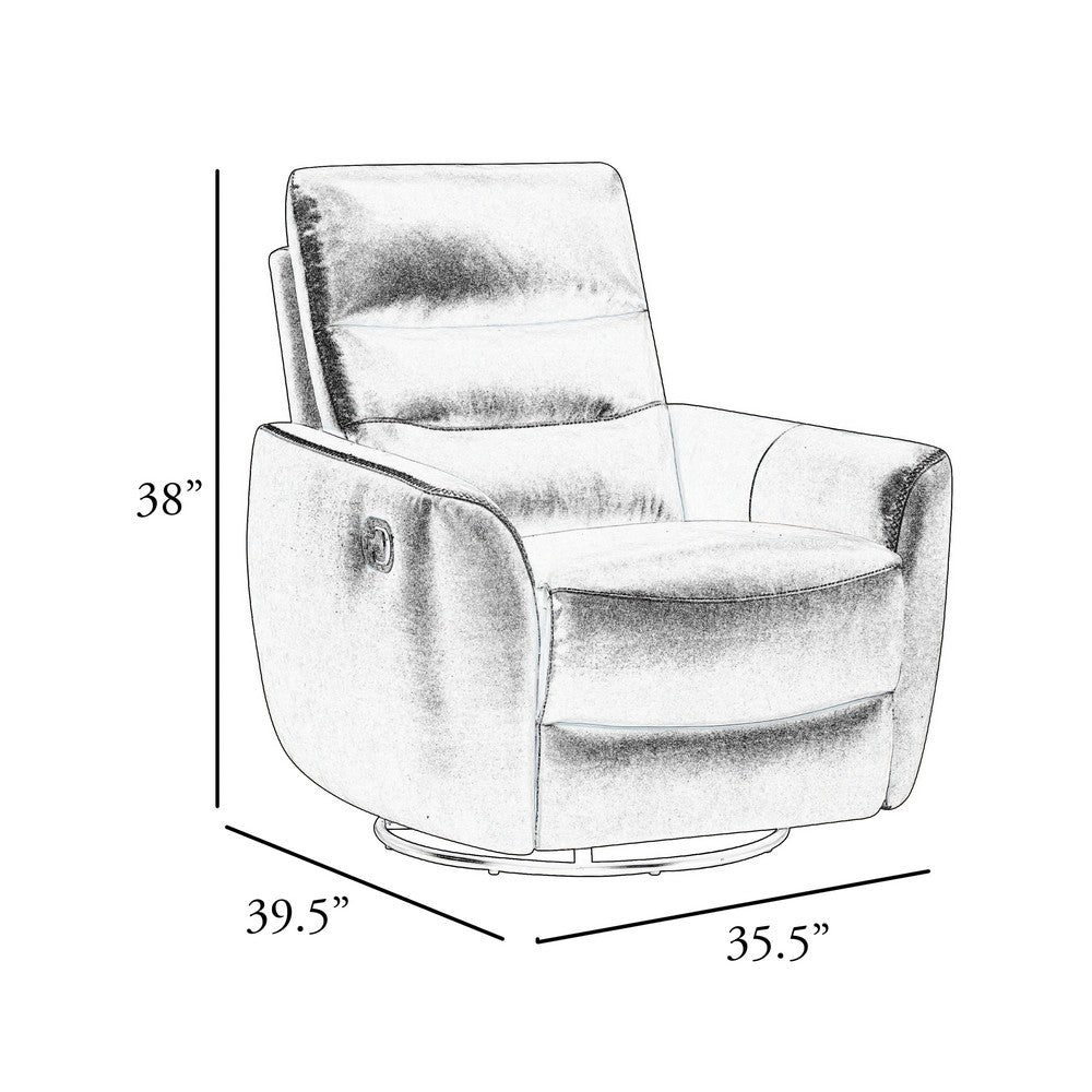 Cax Swivel Glider Manual Reclining Chair | Tab Pull Taupe Brown Leather