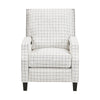 Berry Push Back Reclining Chair | Off White Black Plaid Pattern Polyester