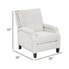 Berry Push Back Reclining Chair | Off White Black Plaid Pattern Polyester