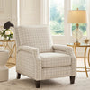 Berry Push Back Reclining Chair | Off White Black Plaid Pattern Polyester