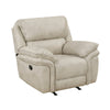 Tony Rocker Manual Reclining Chair w Tab Pull | Sand Brown Microfiber