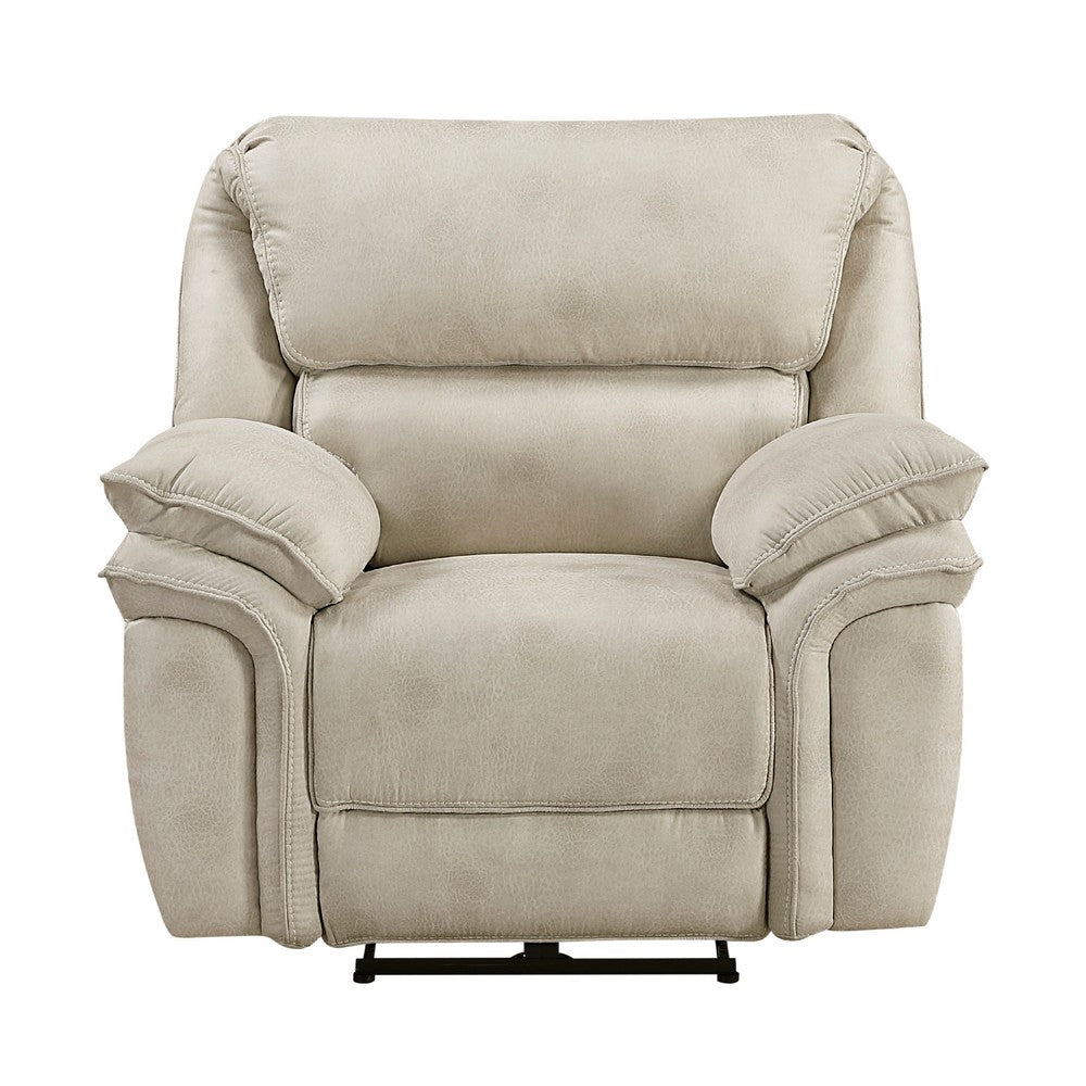 Tony Power Reclining Chair w USB Charging Port | Sand Brown Microfiber