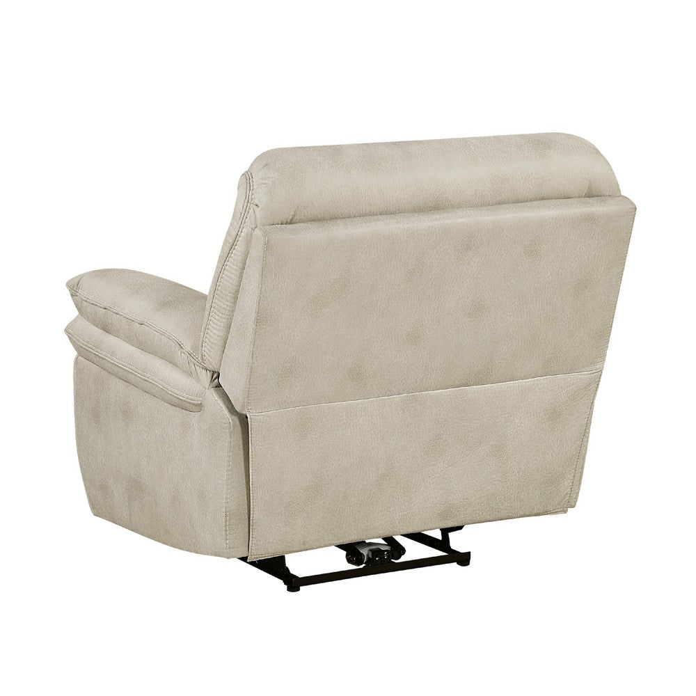 Tony Power Reclining Chair w USB Charging Port | Sand Brown Microfiber