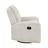 Ruma Swivel Manual Reclining Chair w Tab Pull | Beige Chenille Fabric