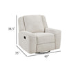 Ruma Swivel Manual Reclining Chair w Tab Pull | Beige Chenille Fabric
