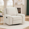 Ruma Swivel Manual Reclining Chair w Tab Pull | Beige Chenille Fabric