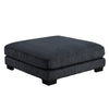 Rix Ottoman | 45" Seat | Faux Wood Legs | Black Corduroy Fabric