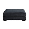 Rix Ottoman | 45" Seat | Faux Wood Legs | Black Corduroy Fabric
