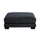 Rix Ottoman | 45" Seat | Faux Wood Legs | Black Corduroy Fabric
