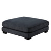 Rix Ottoman | 45" Seat | Faux Wood Legs | Black Corduroy Fabric