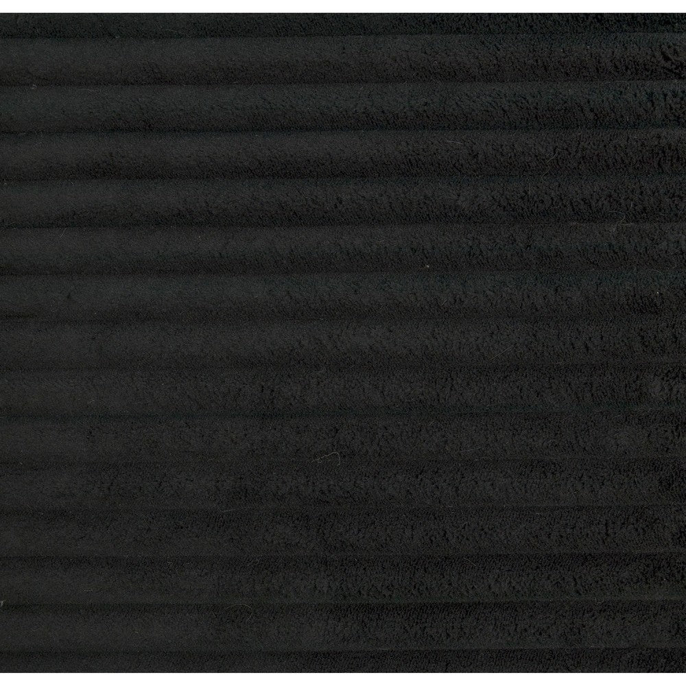 Rix Ottoman | 45" Seat | Faux Wood Legs | Black Corduroy Fabric
