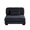 Rix Armless Chair | 1 Pillow | Faux Wood Legs | Black Corduroy Fabric