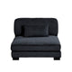 Rix Armless Chair | 1 Pillow | Faux Wood Legs | Black Corduroy Fabric