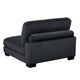 Rix Armless Chair | 1 Pillow | Faux Wood Legs | Black Corduroy Fabric