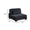 Rix Armless Chair | 1 Pillow | Faux Wood Legs | Black Corduroy Fabric