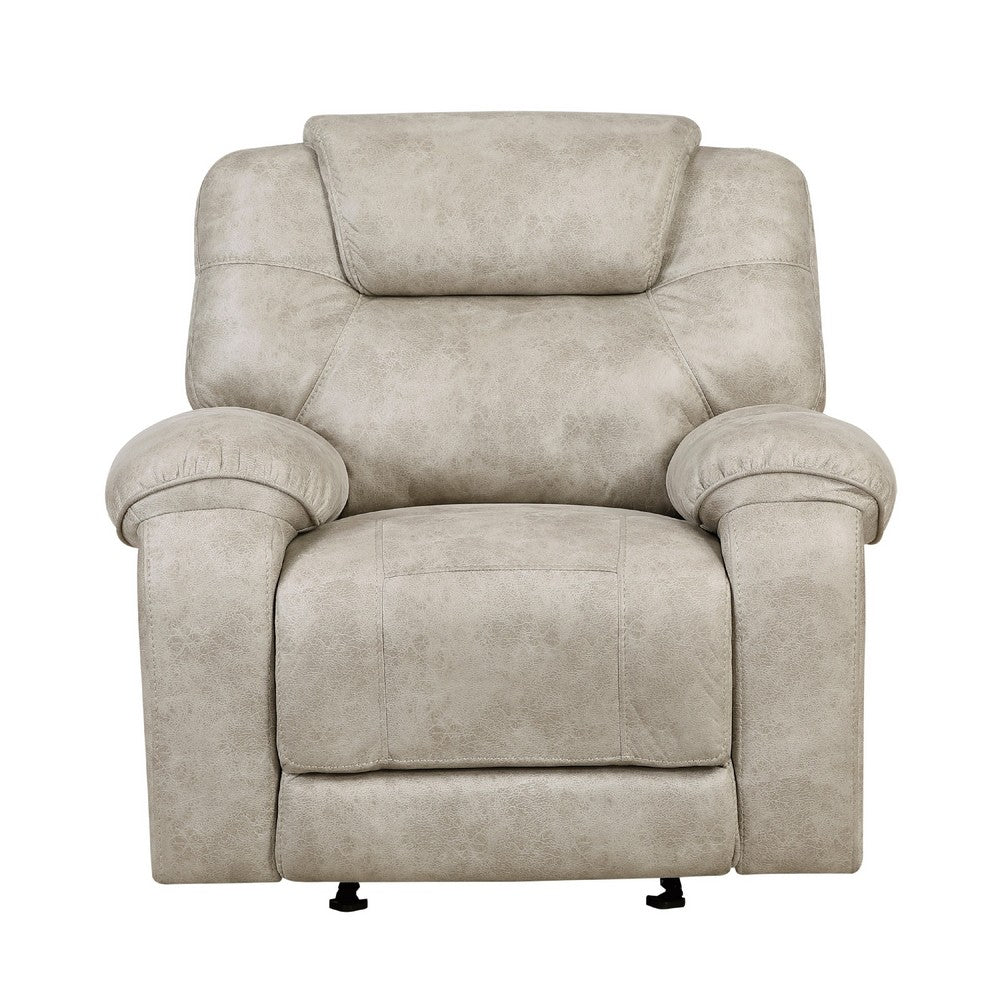 Lily Glider Manual Reclining Chair | Pewter Gray Polished Microfiber