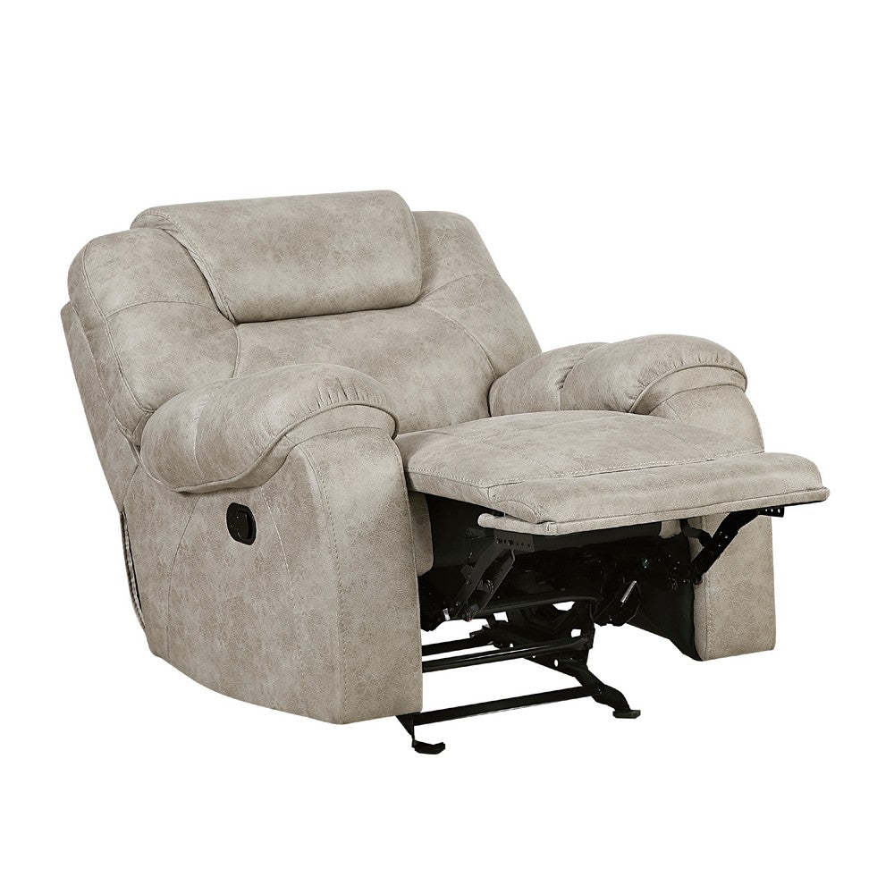 Lily Glider Manual Reclining Chair | Pewter Gray Polished Microfiber