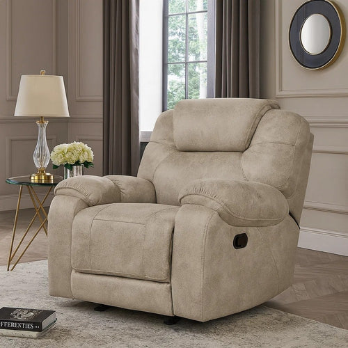 Lily Glider Manual Reclining Chair | Pewter Gray Polished Microfiber