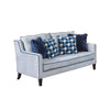 Colin Loveseat | 4 Houndstooth Pillows | Gray Blue Polyester | 68"