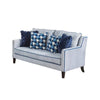 Colin Loveseat | 4 Houndstooth Pillows | Gray Blue Polyester | 68"