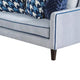 Colin Loveseat | 4 Houndstooth Pillows | Gray Blue Polyester | 68"