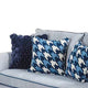 Colin Loveseat | 4 Houndstooth Pillows | Gray Blue Polyester | 68"