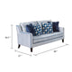 Colin Loveseat | 4 Houndstooth Pillows | Gray Blue Polyester | 68"