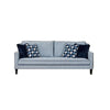 Colin Sofa | 4 Houndstooth Throw Pillows | Blue Gray Polyester | 85"