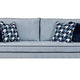 Colin Sofa | 4 Houndstooth Throw Pillows | Blue Gray Polyester | 85"