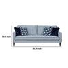 Colin Sofa | 4 Houndstooth Throw Pillows | Blue Gray Polyester | 85"