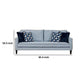 Colin Sofa | 4 Houndstooth Throw Pillows | Blue Gray Polyester | 85"