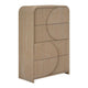 Tanya Tall Dresser Chest | 4 Drawers Reeded Panels | Natural Brown