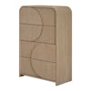 Tanya Tall Dresser Chest | 4 Drawers Reeded Panels | Natural Brown