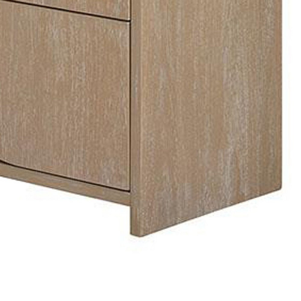 Tanya Tall Dresser Chest | 4 Drawers Reeded Panels | Natural Brown