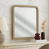 Tanya Dresser Mirror | Beveled Curved Edge | Natural Brown Wood 40x46