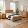 Tanya 4pc Queen Bedroom Set | Dresser Mirror | Reeded Natural Brown