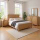 Tanya 4pc Queen Bedroom Set | Dresser Mirror | Reeded Natural Brown