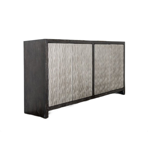 Betie Sideboard Buffet Cabinet | 72" | Weathered Steel Black Wood