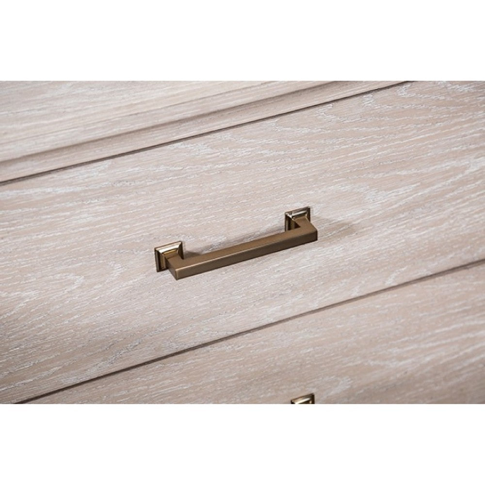 Rozie Tall Dresser Chest with 5 Drawers | Light Oak Brown Solid Wood