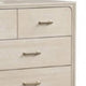 Rozie Wide Dresser with 7 Drawers | Light Oak Brown Solid Wood | Gold