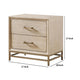 Rozie Nightstand | 2 Drawers | Metal Legs | Light Oak Brown Wood 27"